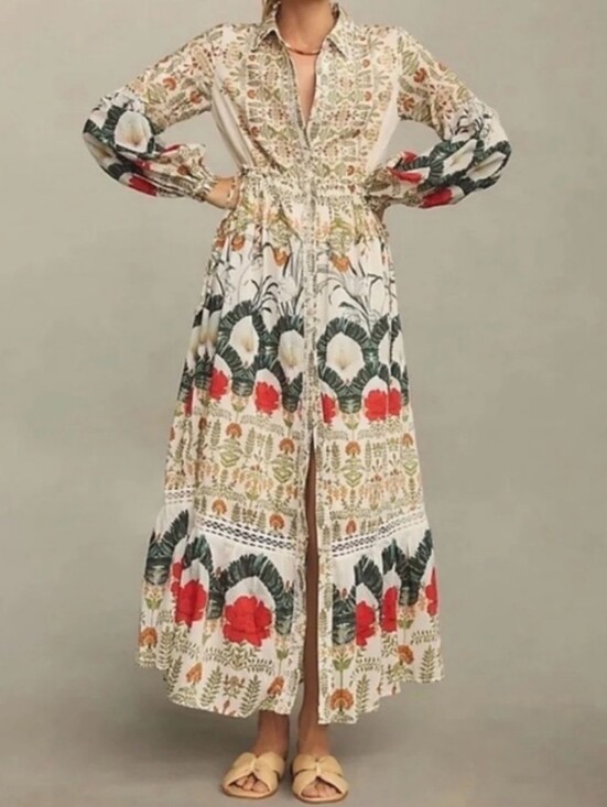 Anthropologie Dresses & Skirts - Anthropologie Eleanora Printed Buttondown Maxi